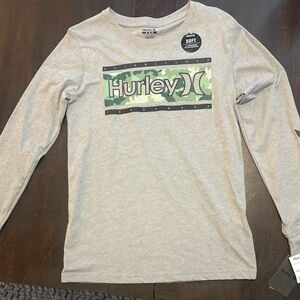 Hurley Kids Camo Logo Gray Long Sleeve Tee